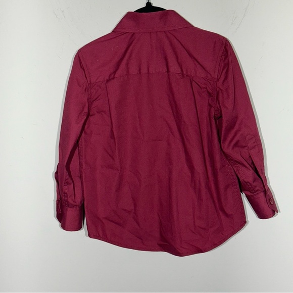 Spring Notion Burgundy Long Sleeve Button Up Shirt Toddler Boy Size 3T - Picture 6 of 8